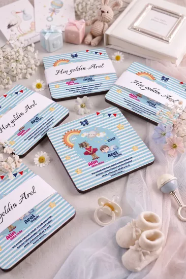 Bebek & Doğum Günü Ahşap Bardak Altlıkları