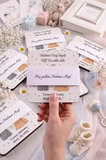 Bebek & Doğum Günü Ahşap Bardak Altlıkları