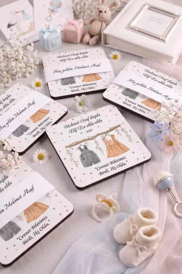 Bebek & Doğum Günü Ahşap Bardak Altlıkları