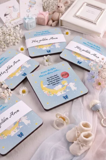 Bebek & Doğum Günü Ahşap Bardak Altlıkları