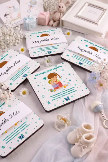Bebek & Doğum Günü Ahşap Bardak Altlıkları