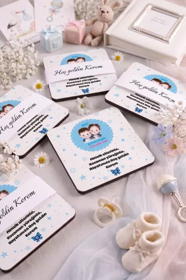 Bebek & Doğum Günü Ahşap Bardak Altlıkları
