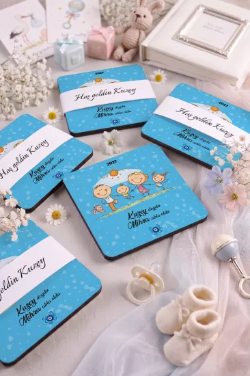 Bebek & Doğum Günü Ahşap Bardak Altlıkları