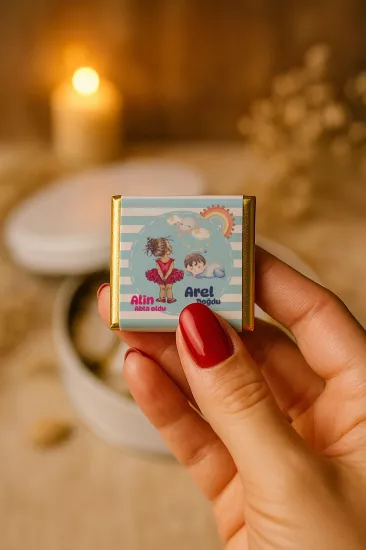 Kişiye Özel Bebek Hediyelikleri | Sargılı Madlen Çikolata | Yeni Doğan – Baby Shower – Doğum Günü – Diş Buğdayı