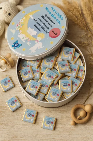 Kişiye Özel Bebek Hediyelikleri | Sargılı Madlen Çikolata | Yeni Doğan – Baby Shower – Doğum Günü – Diş Buğdayı