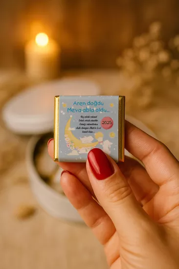 Kişiye Özel Bebek Hediyelikleri | Sargılı Madlen Çikolata | Yeni Doğan – Baby Shower – Doğum Günü – Diş Buğdayı