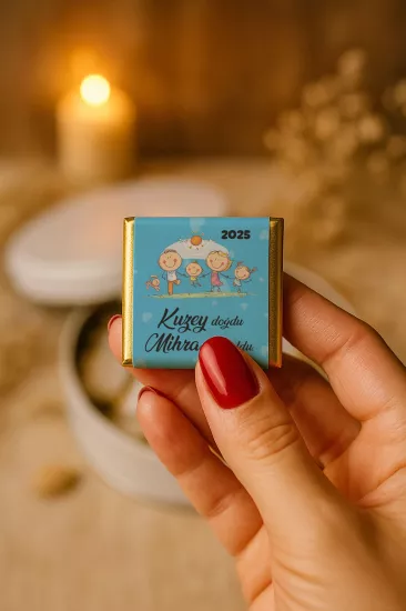 Kişiye Özel Bebek Hediyelikleri | Sargılı Madlen Çikolata | Yeni Doğan – Baby Shower – Doğum Günü – Diş Buğdayı