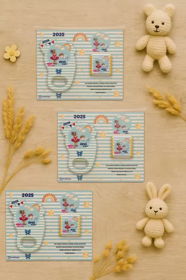 Yeni Doğan Bebek, Doğum Günü, Baby Shower, Diş Buğdayı Hediyesi Çikolatalı Ayak İzi Açacak Magnet