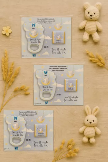 Yeni Doğan Bebek, Doğum Günü, Baby Shower, Diş Buğdayı Hediyesi Çikolatalı Ayak İzi Açacak Magnet