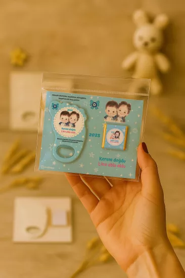 Yeni Doğan Bebek, Doğum Günü, Baby Shower, Diş Buğdayı Hediyesi Çikolatalı Ayak İzi Açacak Magnet