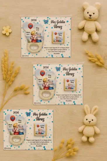 Yeni Doğan Bebek, Doğum Günü, Baby Shower, Diş Buğdayı Hediyesi Çikolatalı Ayak İzi Açacak Magnet
