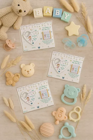 Çikolatalı Kalp Açacak Magnet | Yeni Doğan, Doğum Günü, Baby Shower Hediyesi