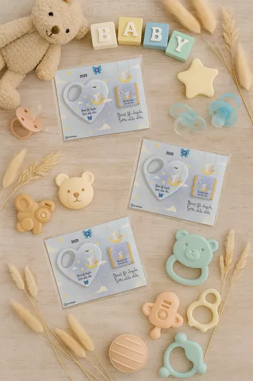 Çikolatalı Kalp Açacak Magnet | Yeni Doğan, Doğum Günü, Baby Shower Hediyesi