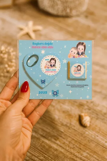 Çikolatalı Kalp Açacak Magnet | Yeni Doğan, Doğum Günü, Baby Shower Hediyesi