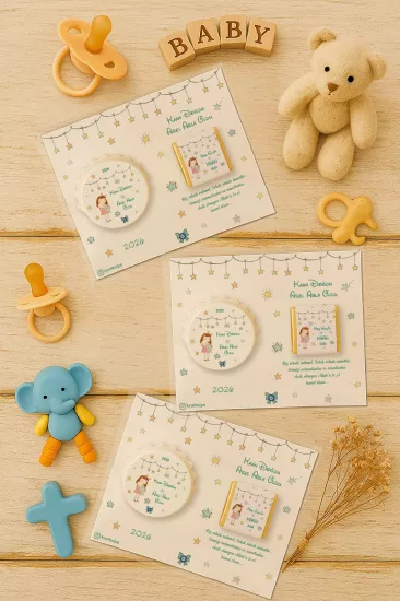 Yeni Doğan ve Baby Shower Çikolatalı Kapak Açacak Magnet Hediyelikleri