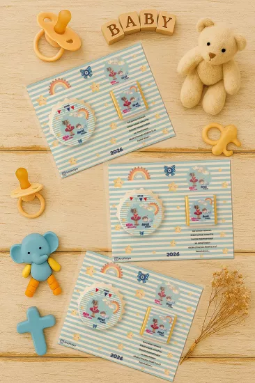 Yeni Doğan ve Baby Shower Çikolatalı Kapak Açacak Magnet Hediyelikleri