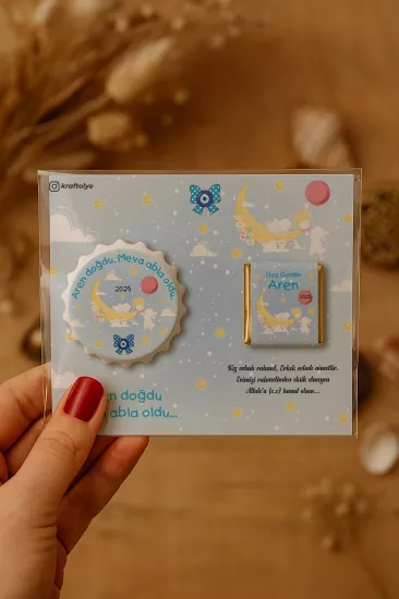 Yeni Doğan ve Baby Shower Çikolatalı Kapak Açacak Magnet Hediyelikleri