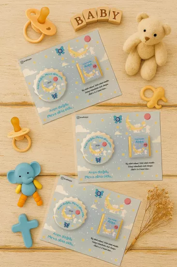 Yeni Doğan ve Baby Shower Çikolatalı Kapak Açacak Magnet Hediyelikleri
