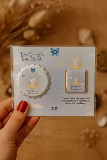 Yeni Doğan ve Baby Shower Çikolatalı Kapak Açacak Magnet Hediyelikleri