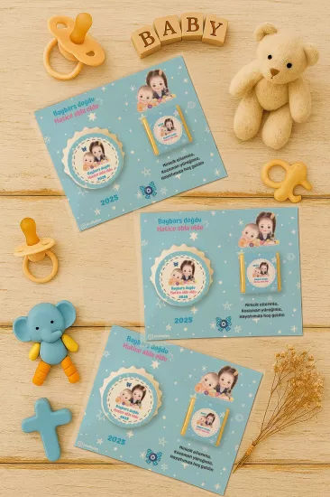 Yeni Doğan ve Baby Shower Çikolatalı Kapak Açacak Magnet Hediyelikleri