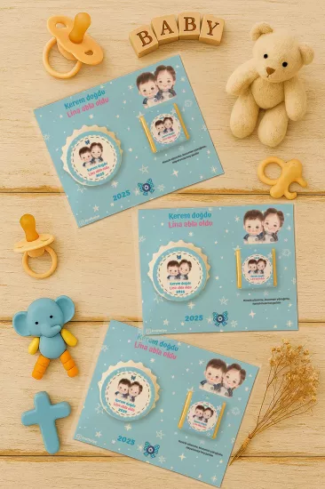 Yeni Doğan ve Baby Shower Çikolatalı Kapak Açacak Magnet Hediyelikleri