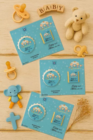Yeni Doğan ve Baby Shower Çikolatalı Kapak Açacak Magnet Hediyelikleri
