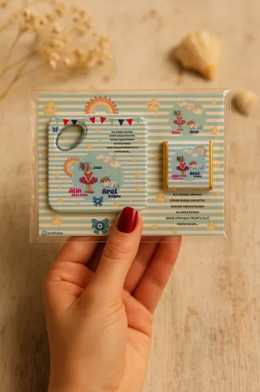 Çikolatalı Kare Bardak Altlığı Açacak Magnet