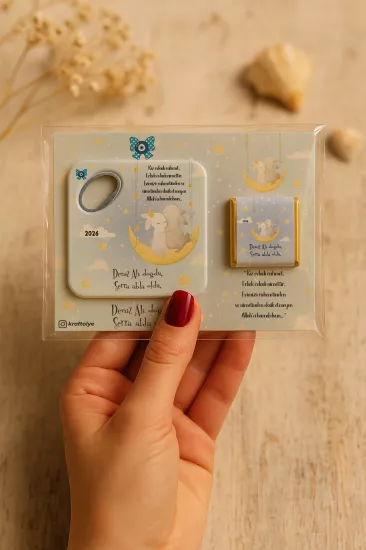 Çikolatalı Kare Bardak Altlığı Açacak Magnet