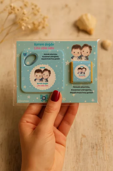 Çikolatalı Kare Bardak Altlığı Açacak Magnet