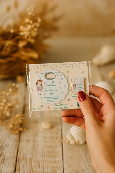 Çikolatalı Papatya Bardak Altlığı Açacak Magnet