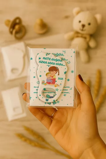 Kartlı Ayak İzi Açacak Magnet|Bebek Hediyelikleri