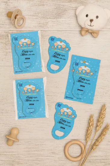 Kartlı Ayak İzi Açacak Magnet|Bebek Hediyelikleri