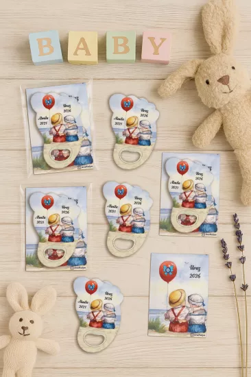 Kartlı Ayak İzi Açacak Magnet|Bebek Hediyelikleri