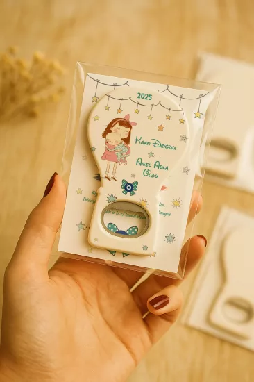 Jelatin Kartlı Bebek Hediyesi Balon Açacak Magnet | Baby Shower – Doğum Günü – Diş Buğdayı
