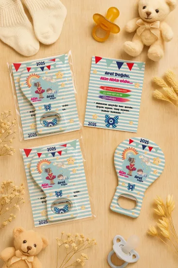Jelatin Kartlı Bebek Hediyesi Balon Açacak Magnet | Baby Shower – Doğum Günü – Diş Buğdayı