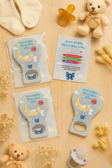 Jelatin Kartlı Bebek Hediyesi Balon Açacak Magnet | Baby Shower – Doğum Günü – Diş Buğdayı