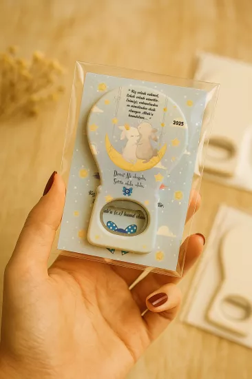 Jelatin Kartlı Bebek Hediyesi Balon Açacak Magnet | Baby Shower – Doğum Günü – Diş Buğdayı