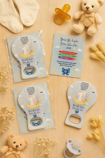 Jelatin Kartlı Bebek Hediyesi Balon Açacak Magnet | Baby Shower – Doğum Günü – Diş Buğdayı