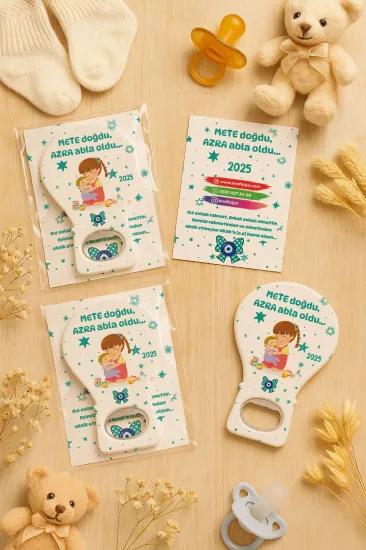 Jelatin Kartlı Bebek Hediyesi Balon Açacak Magnet | Baby Shower – Doğum Günü – Diş Buğdayı