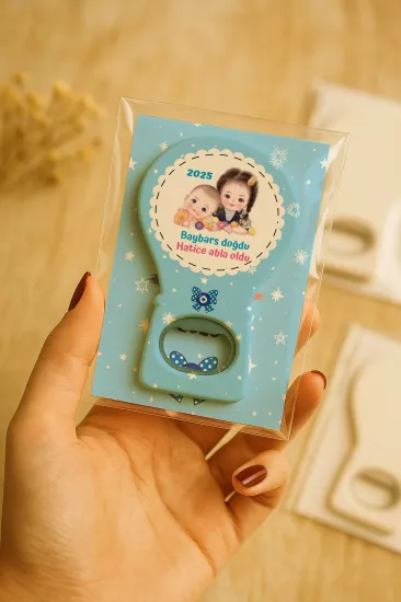 Jelatin Kartlı Bebek Hediyesi Balon Açacak Magnet | Baby Shower – Doğum Günü – Diş Buğdayı