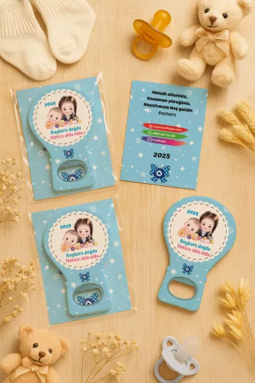 Jelatin Kartlı Bebek Hediyesi Balon Açacak Magnet | Baby Shower – Doğum Günü – Diş Buğdayı