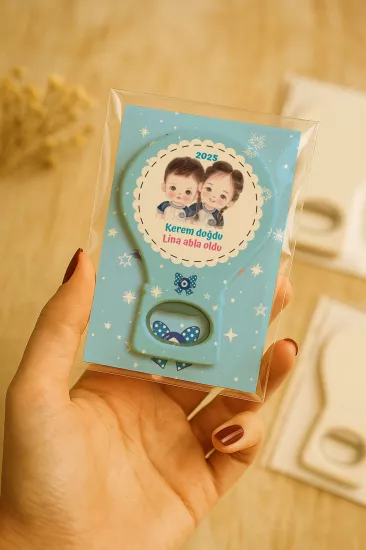 Jelatin Kartlı Bebek Hediyesi Balon Açacak Magnet | Baby Shower – Doğum Günü – Diş Buğdayı