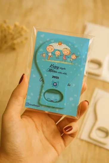 Jelatin Kartlı Bebek Hediyesi Balon Açacak Magnet | Baby Shower – Doğum Günü – Diş Buğdayı