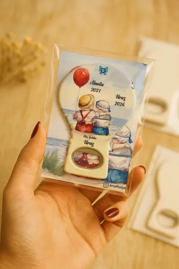 Jelatin Kartlı Bebek Hediyesi Balon Açacak Magnet | Baby Shower – Doğum Günü – Diş Buğdayı