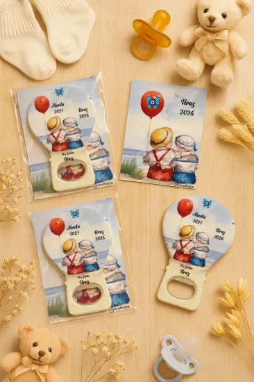 Jelatin Kartlı Bebek Hediyesi Balon Açacak Magnet | Baby Shower – Doğum Günü – Diş Buğdayı