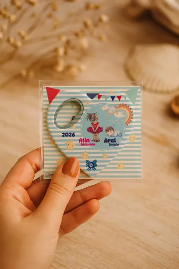 Jelatin Kartlı Kalp Açacak Magnet | Bebek ve Özel Gün Hediyesi