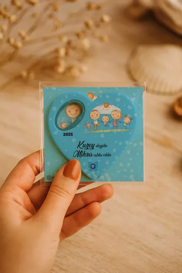 Jelatin Kartlı Kalp Açacak Magnet | Bebek ve Özel Gün Hediyesi