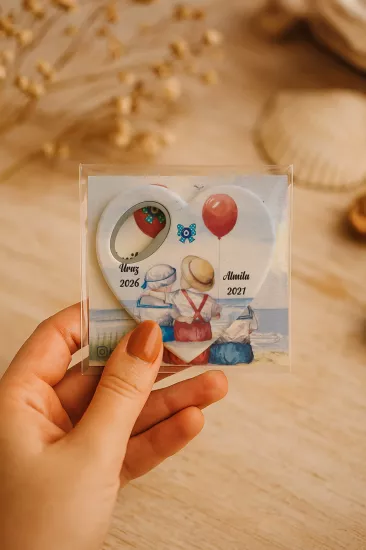 Jelatin Kartlı Kalp Açacak Magnet | Bebek ve Özel Gün Hediyesi