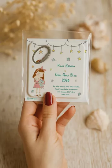Abi Erkek Kardeş Temalı Kartlı Kare Açacak Magnet