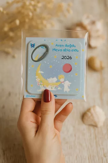 Doğum Günü & Baby Shower Dikdörtgen Açacak Magnet